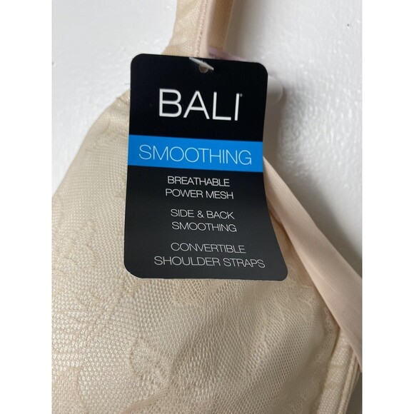 Bali Bra Nude Natural Smoothing Convertible Size 36D Floral Mesh - Picture 3 of 9